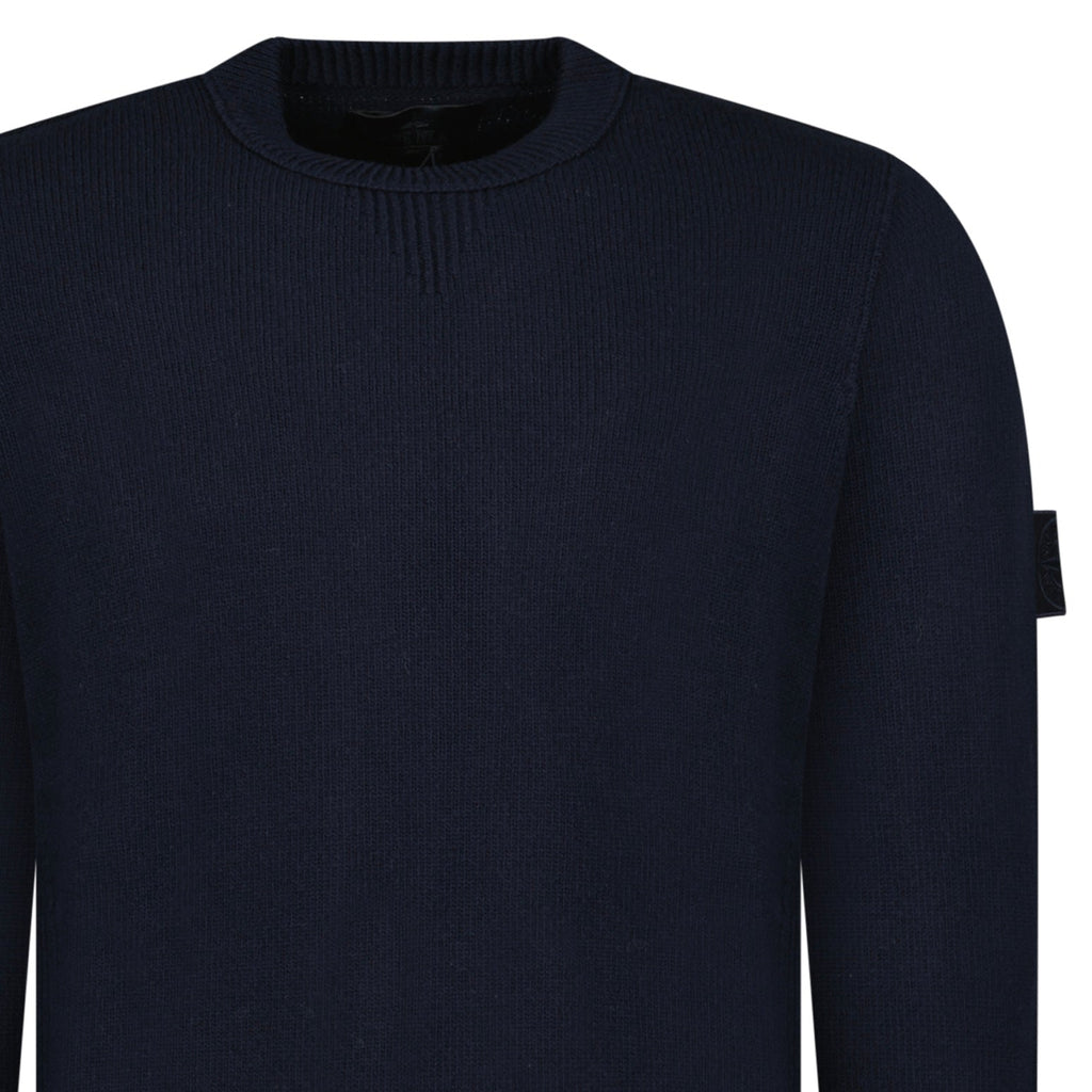 Stone Island Thick Ghost Badge Jumper Navy