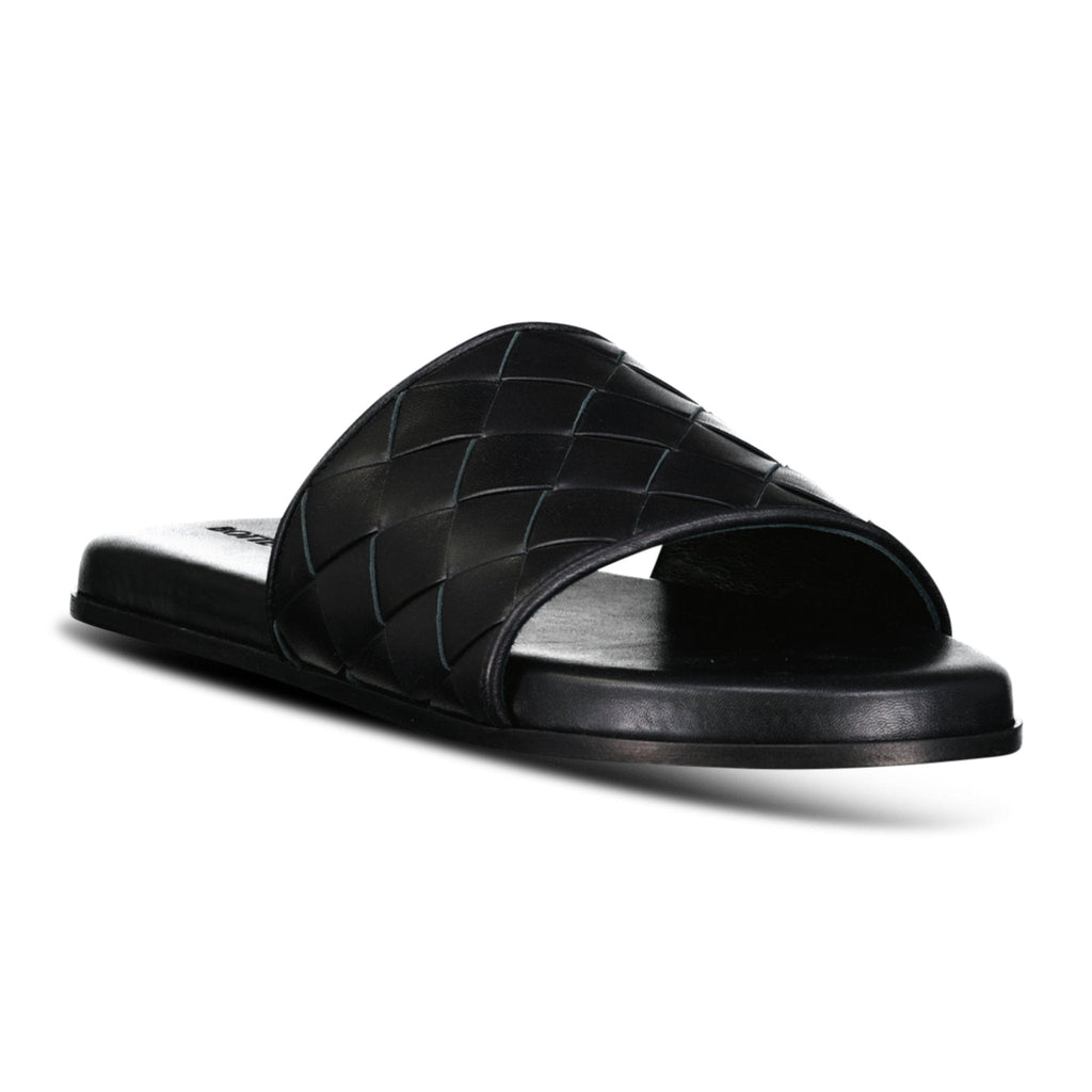 Bottega Veneta Leather Slides in Black