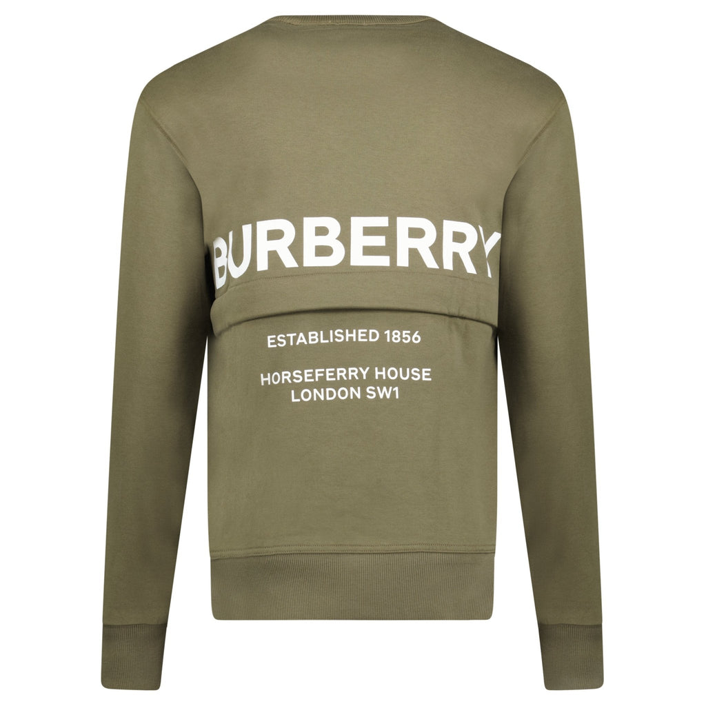 Burberry 'Acklow' Rear Logo Print Sweatshirt Khaki