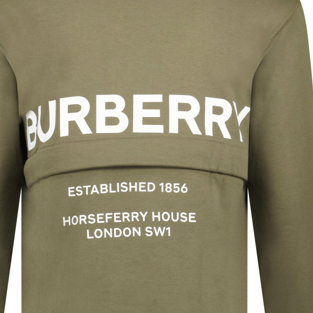 Burberry 'Acklow' Rear Logo Print Sweatshirt Khaki