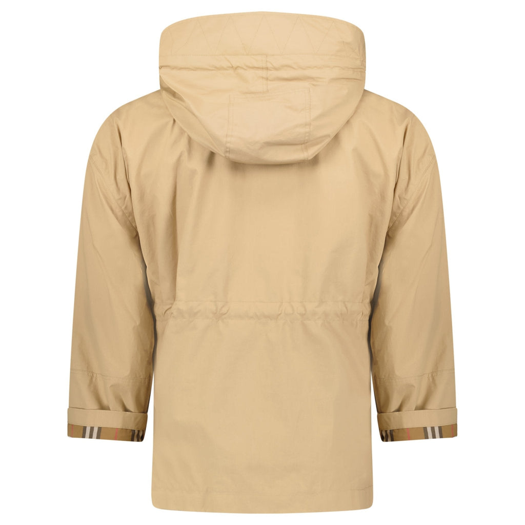 Burberry 'Birley' Check Hooded Rain Jacket Archive Beige