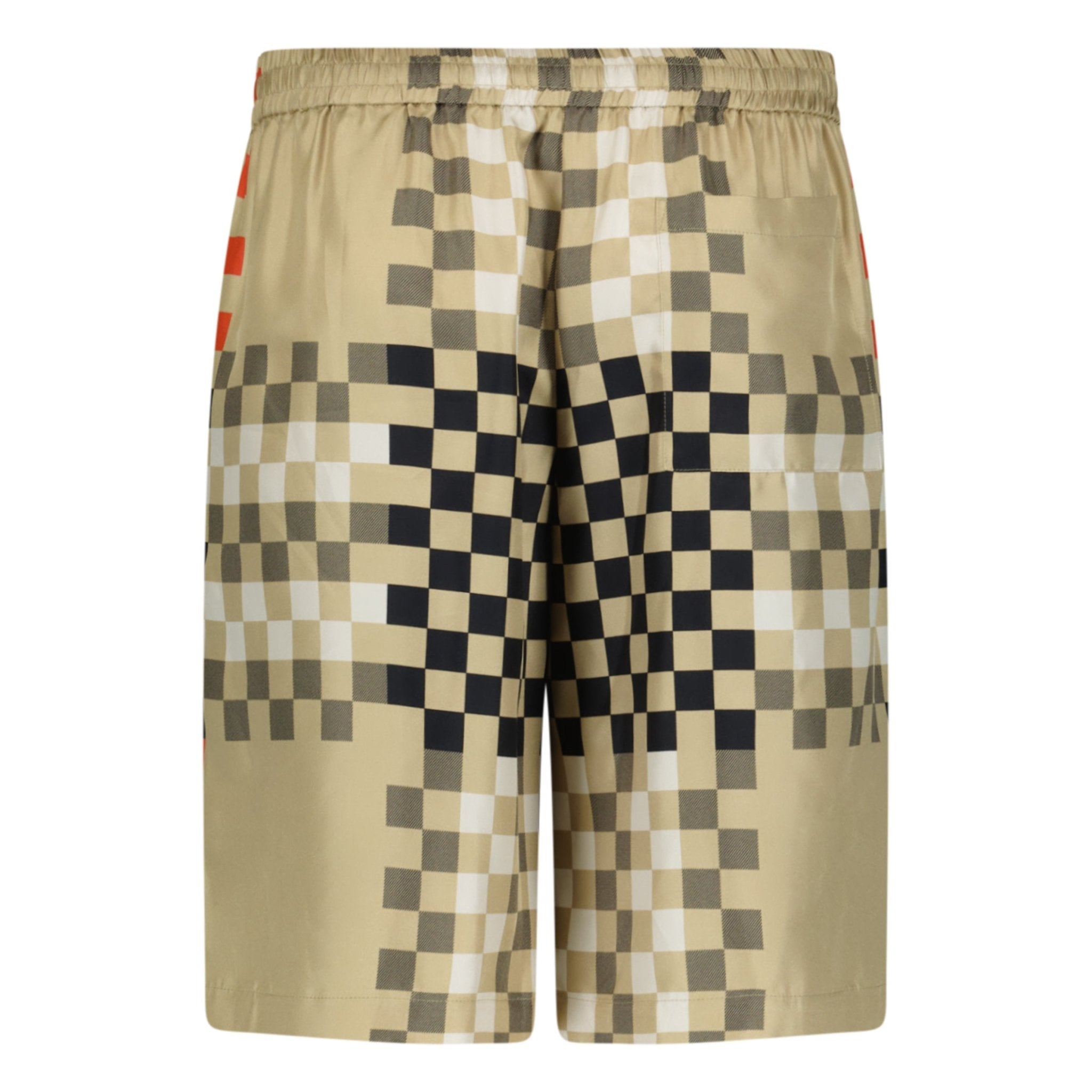 Burberry 'Bradeston' Silk Pixel Check Shorts Brown