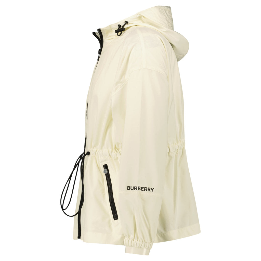 Burberry 'Birley' Check Hooded Rain Jacket Vanilla