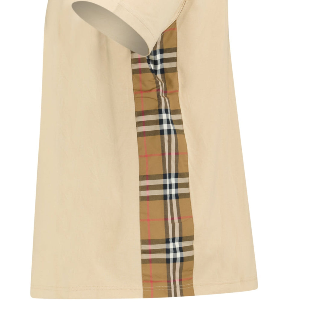 Burberry 'Caris' Check Hem T-Shirt Soft Fawn
