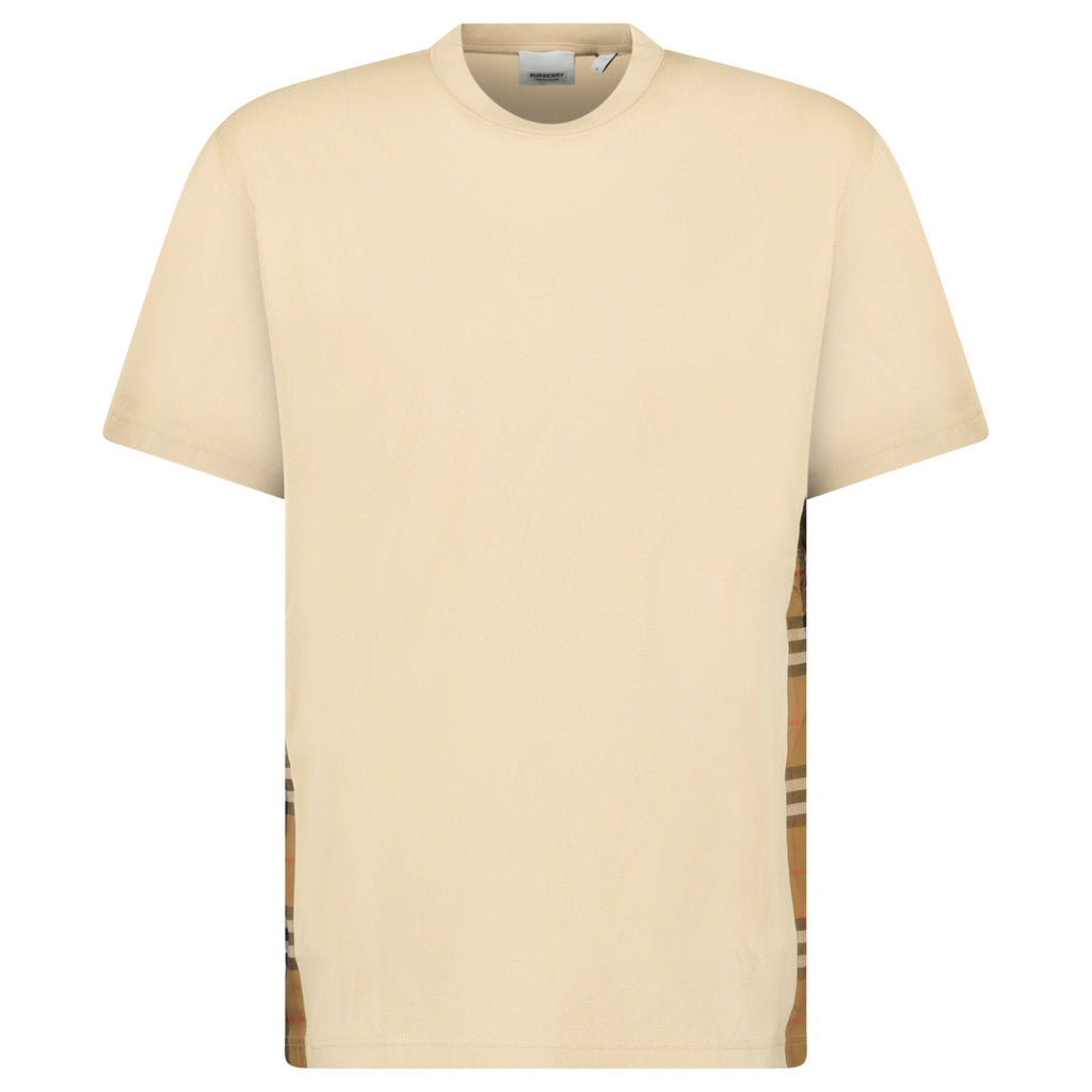 Burberry 'Caris' Check Hem T-Shirt Soft Fawn