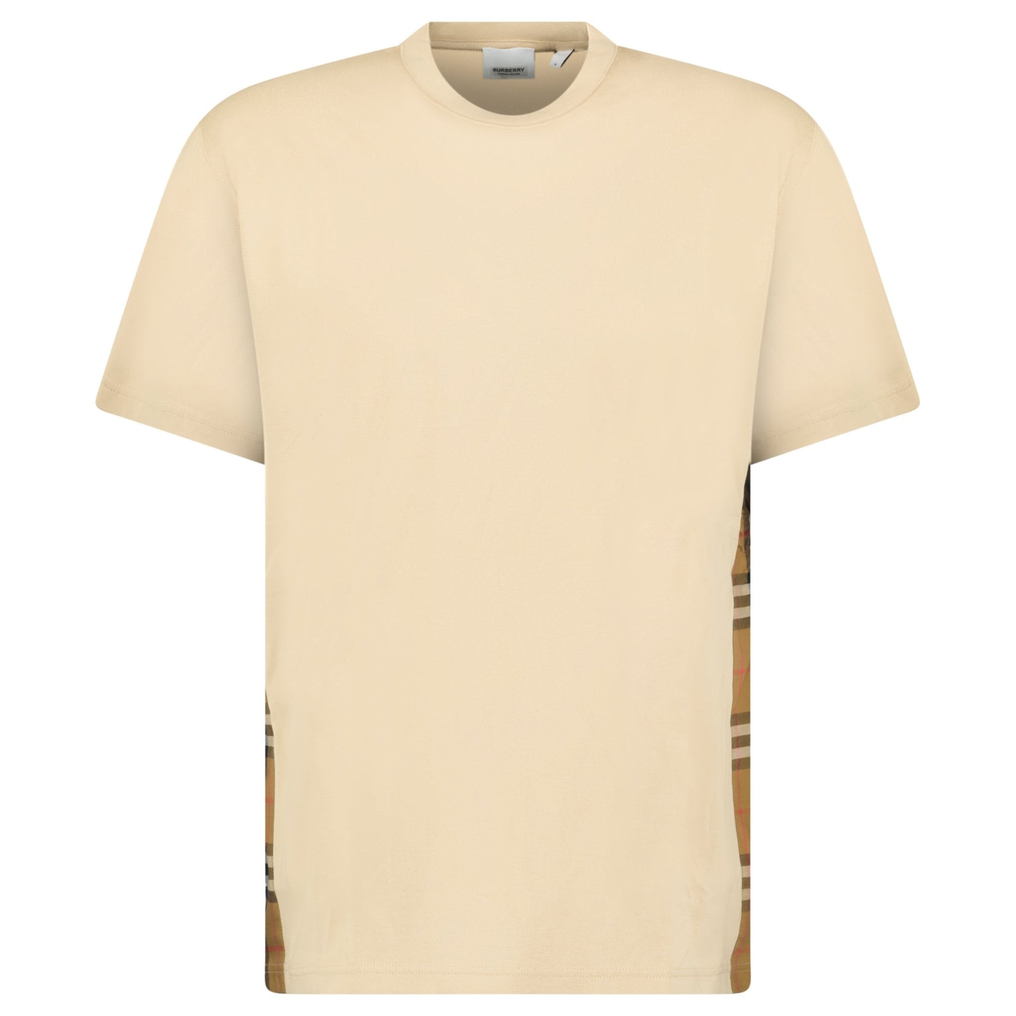 Burberry 'Caris' Check Hem T-Shirt Soft Fawn