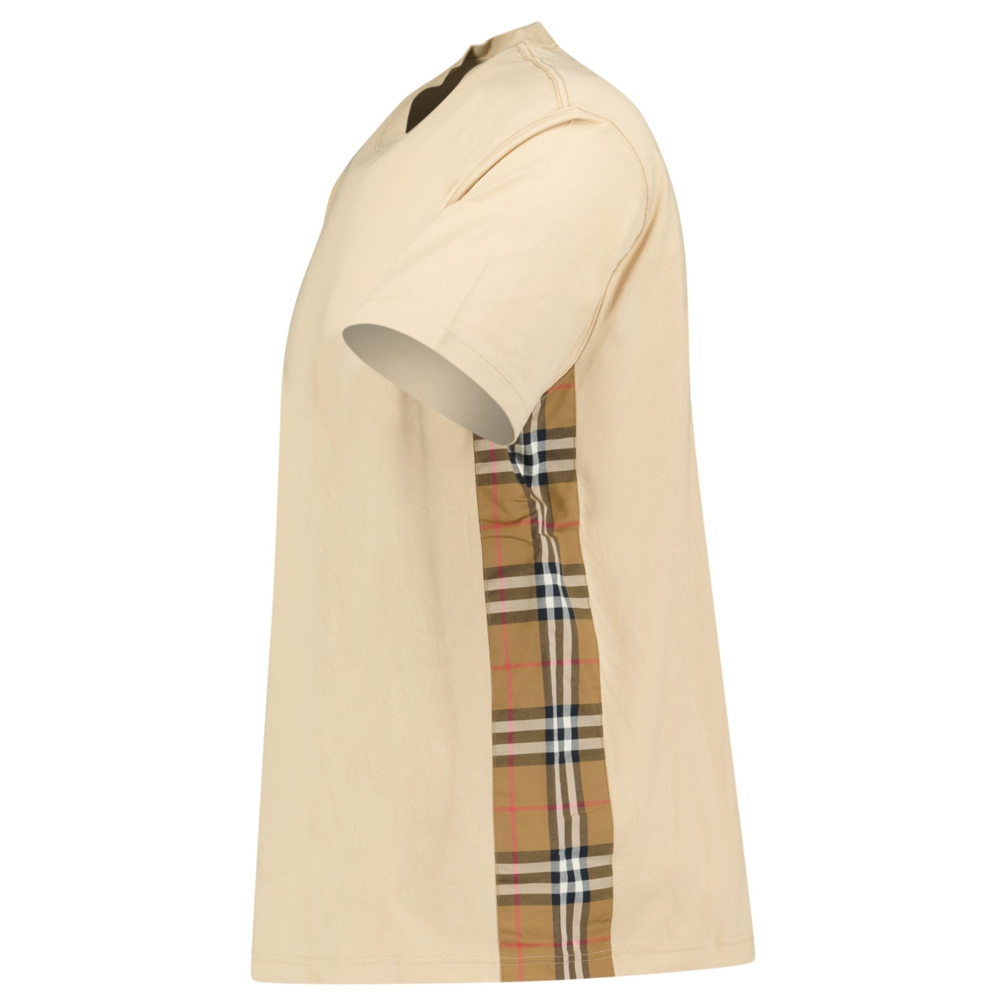 Burberry 'Caris' Check Hem T-Shirt Soft Fawn