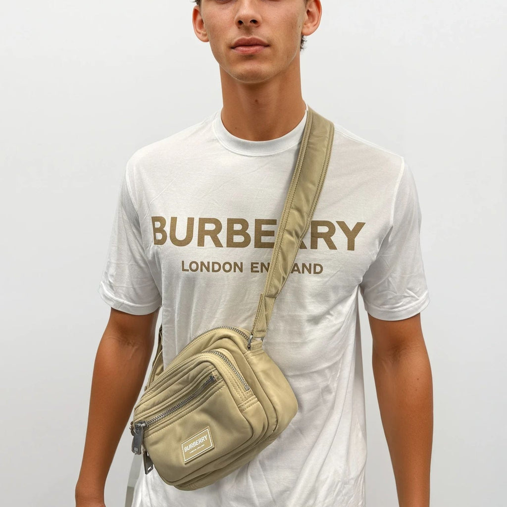Burberry 'Ellison' Cross Body Messenger Bag Gold Honey