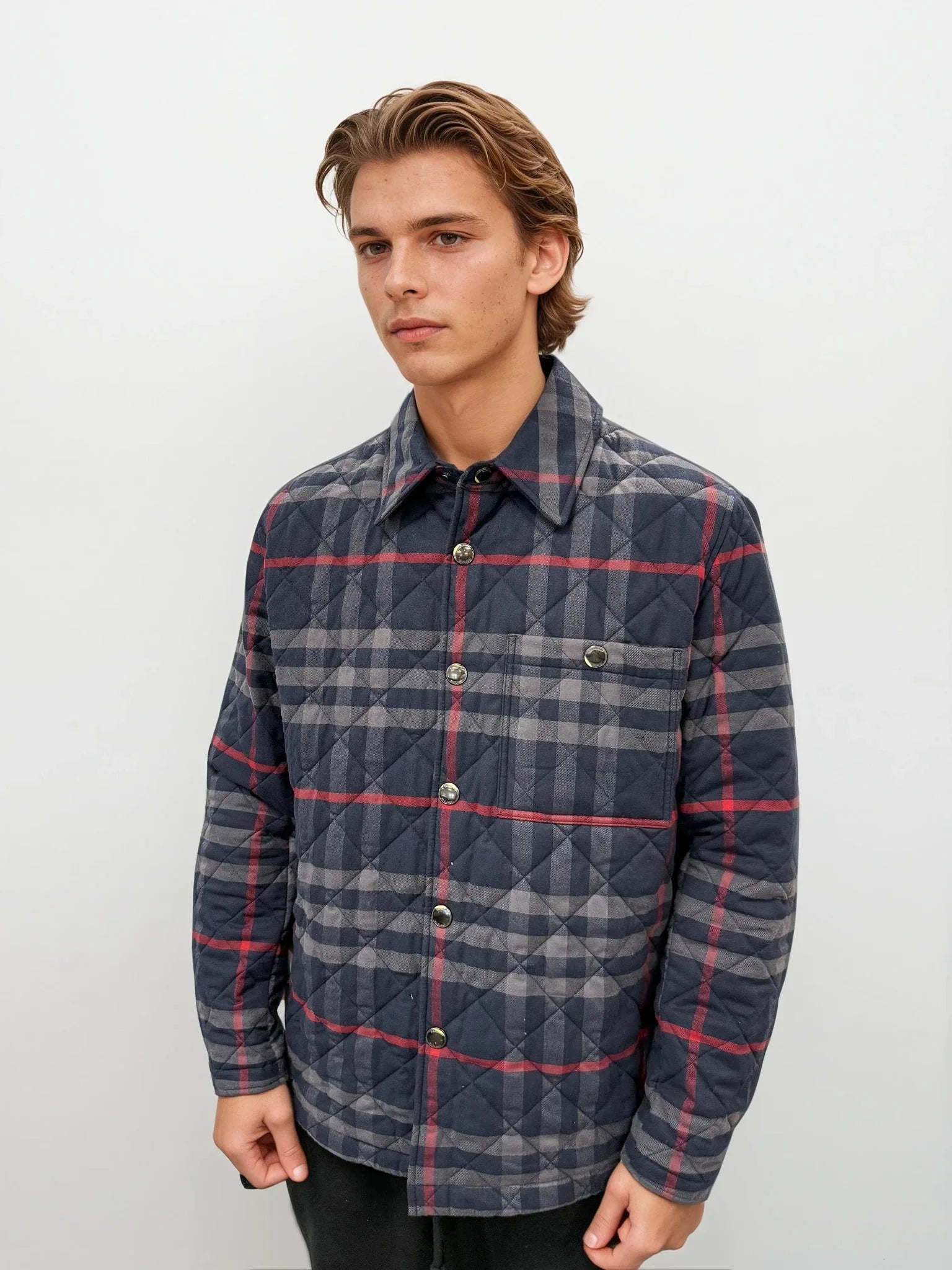 Burberry 'Forres' Diamond Quilted Jacket Navy