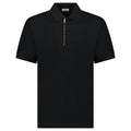Burberry 'Hartford' Check Placket Zip Polo Black