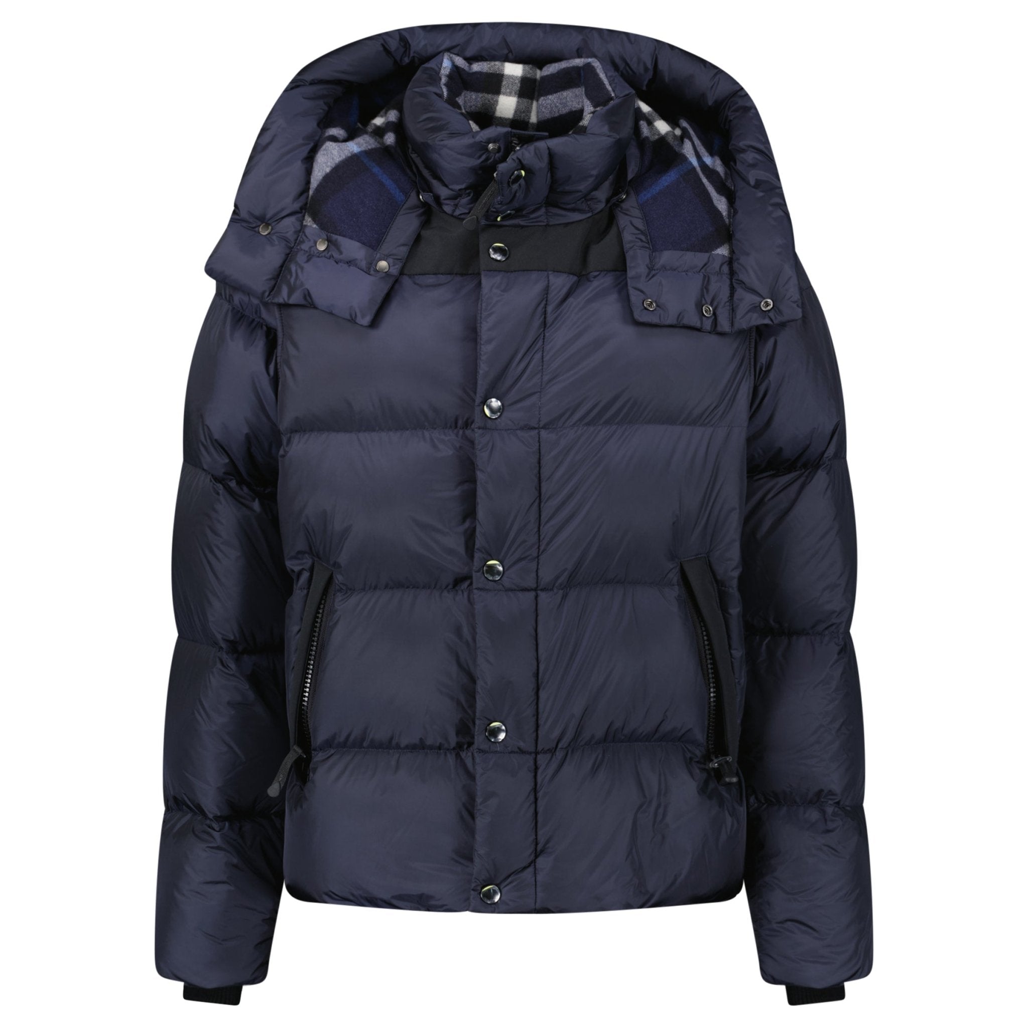 Burberry 'Leeds' Detachable Sleeve Hooded Down Jacket Navy