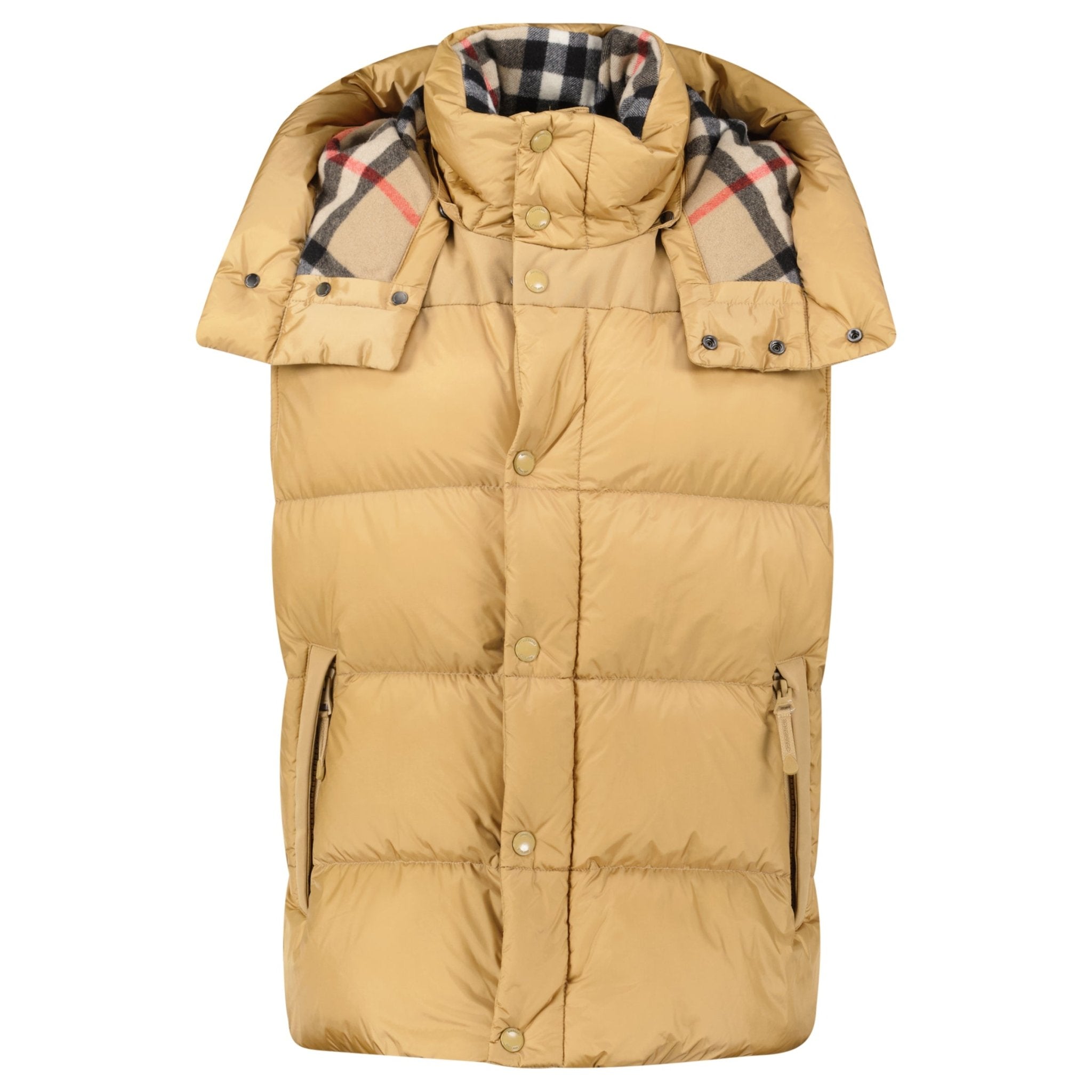 Burberry 'Leeds' Detachable Sleeve Hooded Down Jacket Warm Honey