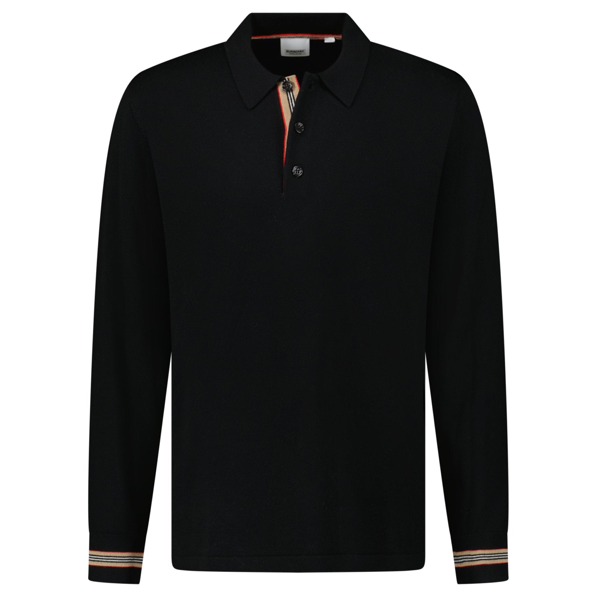 Burberry 'Pace' Signature Stripe Wool Polo Black