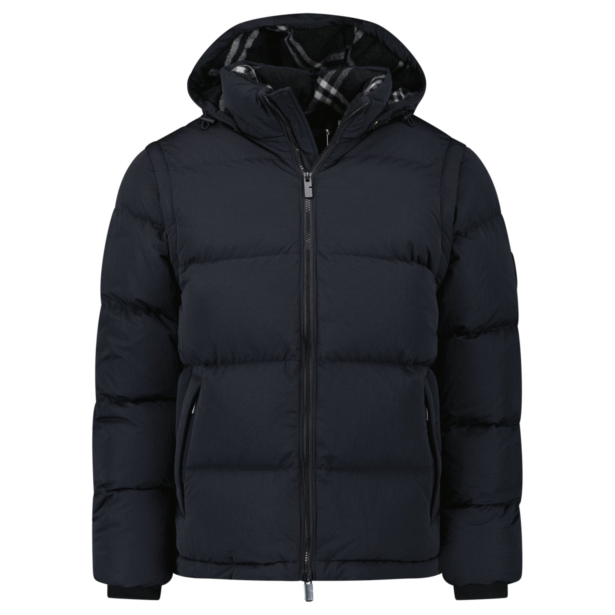 Burberry Technical Nylon Puffer Coat / Gilet in Charcoal Black