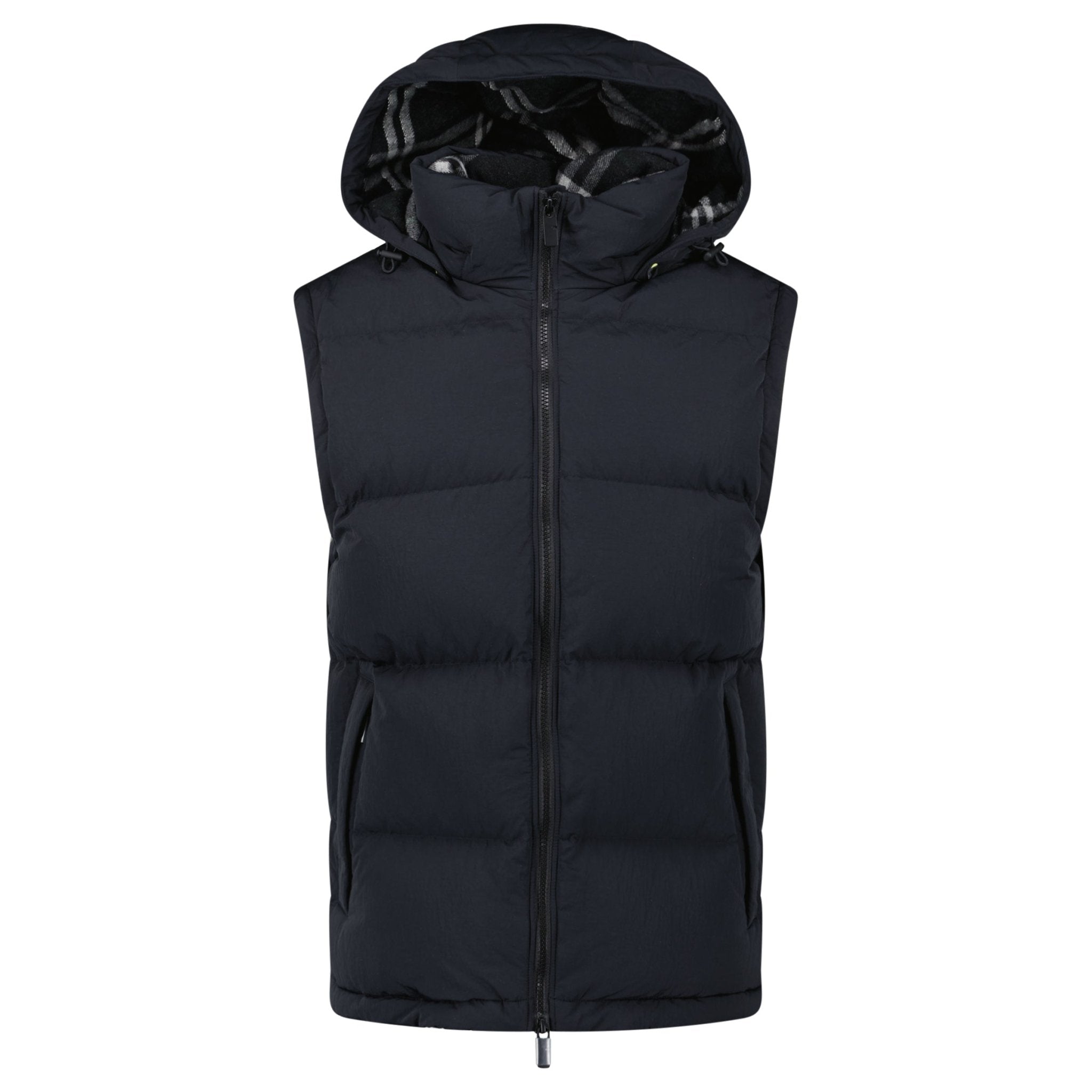 Burberry Technical Nylon Puffer Coat / Gilet in Charcoal Black
