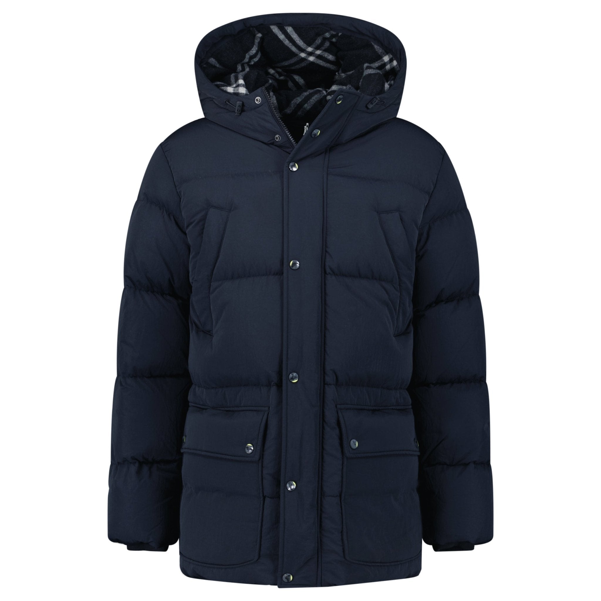 Burberry Technical Nylon Puffer Coat in Navy