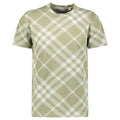 Burberry Check Stretch Cotton Blend T-Shirt in Dark Hunter/White