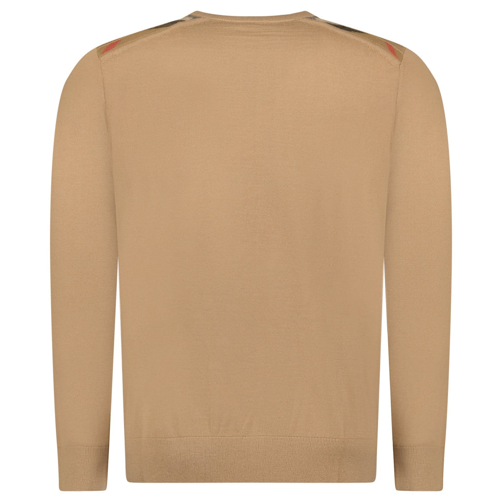 Burberry Check Wool Jumper Camel