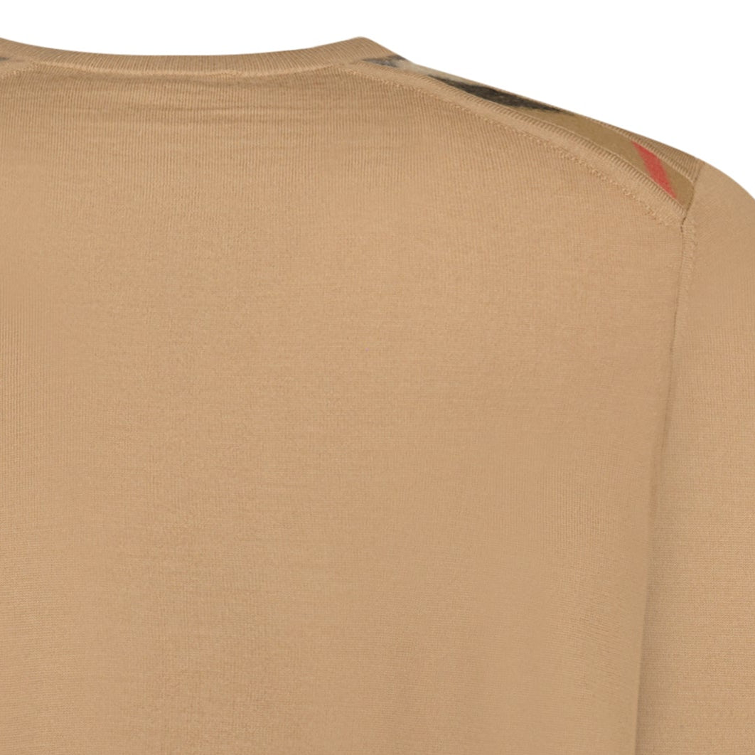 Burberry Check Wool Jumper Camel