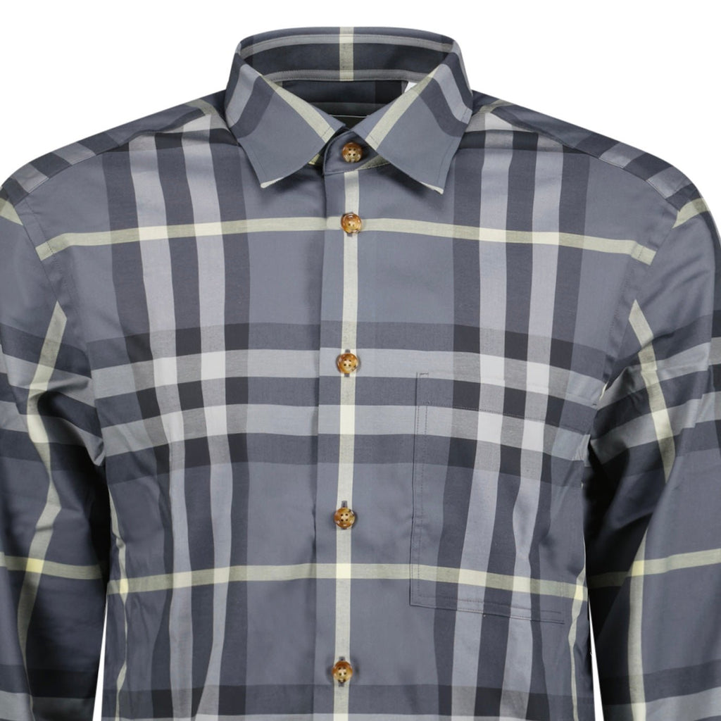 Burberry 'Claverdon' Check Shirt in Grey & Black