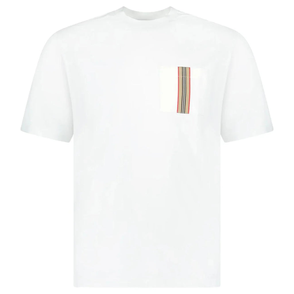 Burberry 'Ellison' Stripe Embroidery T-Shirt White