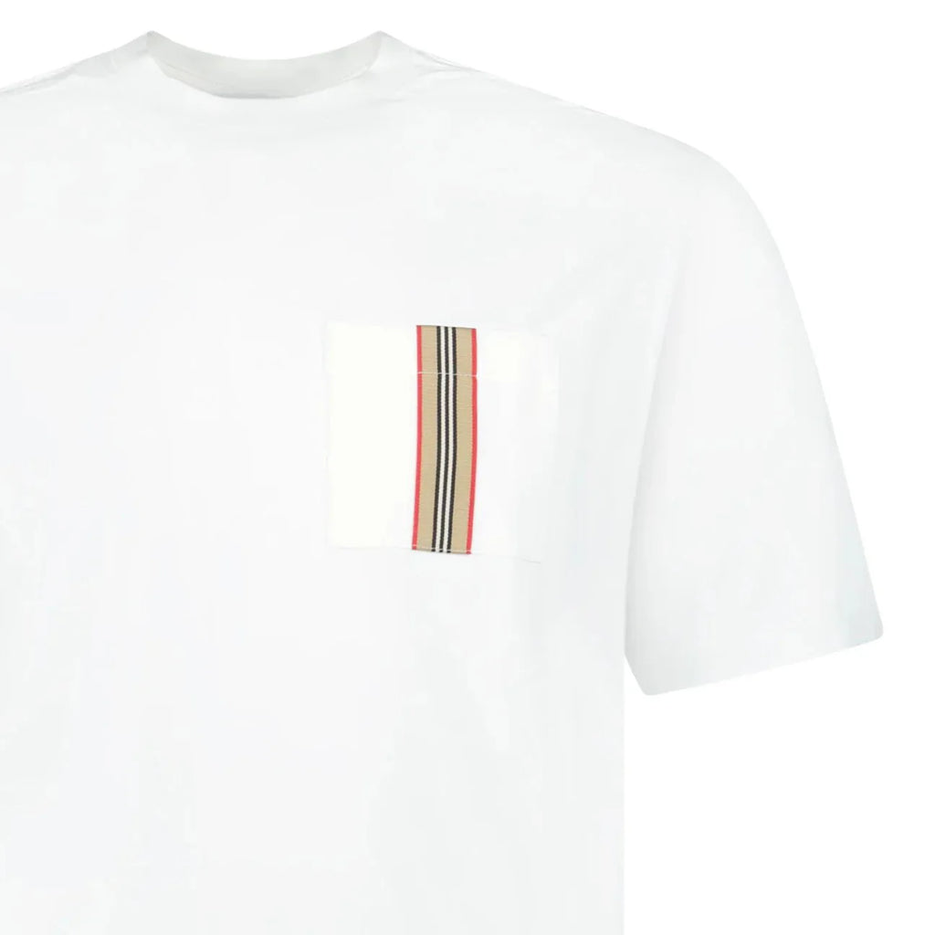 Burberry 'Ellison' Stripe Embroidery T-Shirt White