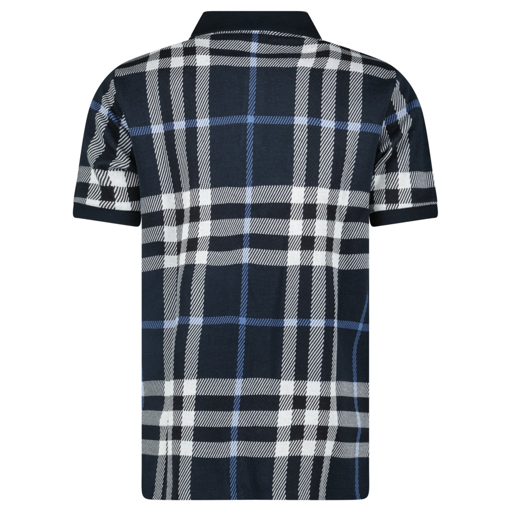 Burberry 'Ferry' Check Cotton Polo Navy
