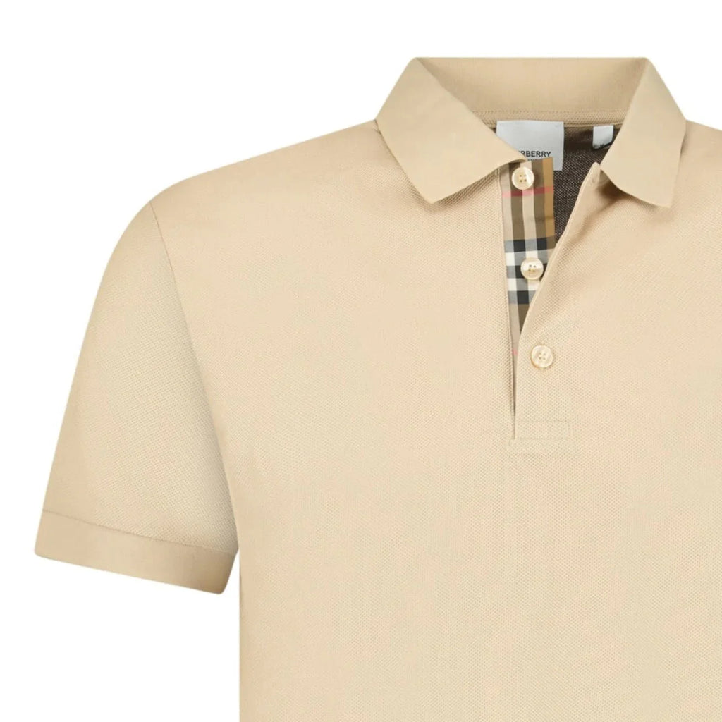 Burberry 'Hartford' Check Placket Polo Beige