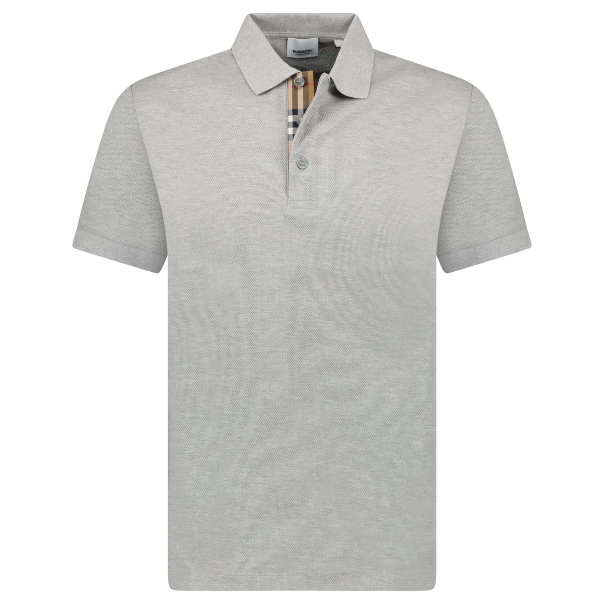 Burberry 'Hartford' Check Placket Polo Grey