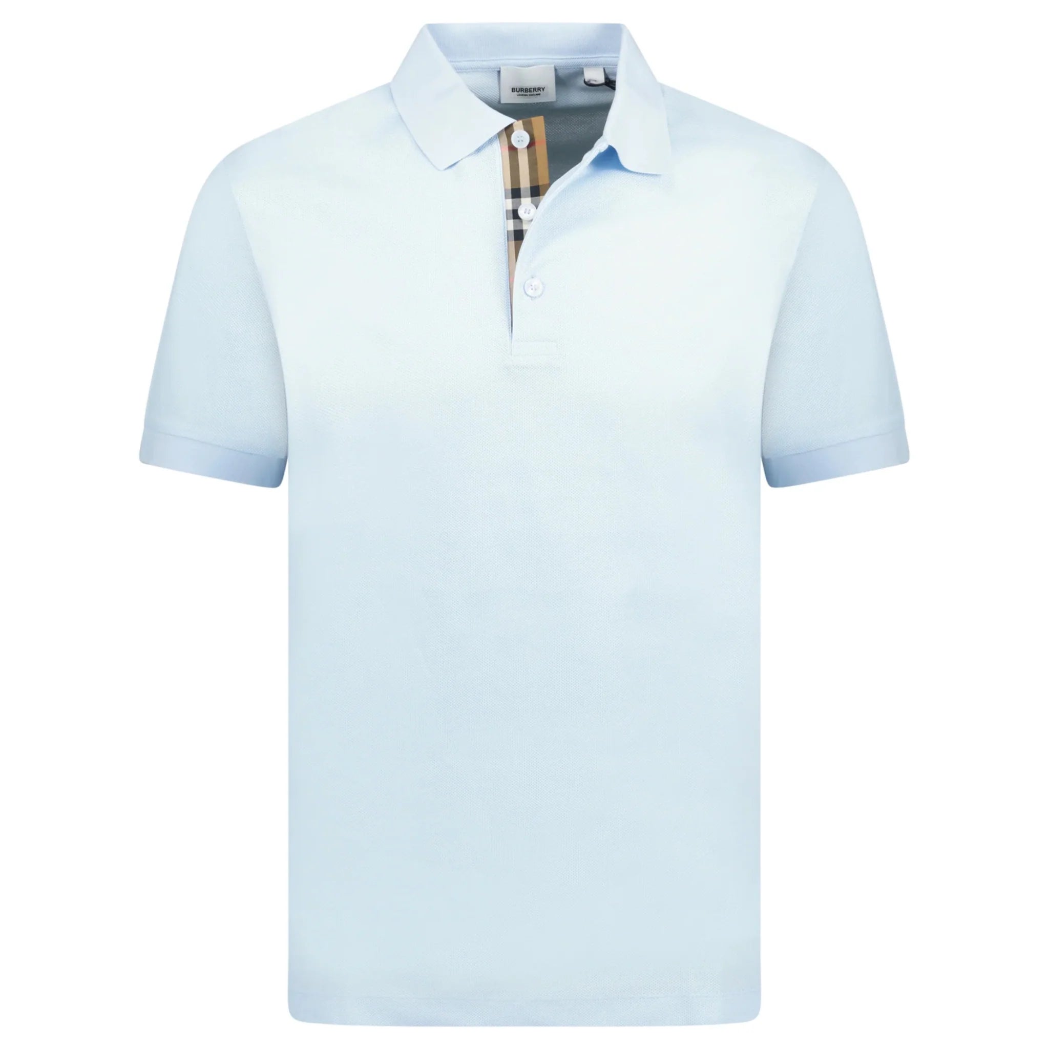 Burberry 'Hartford' Check Placket Polo Light Blue