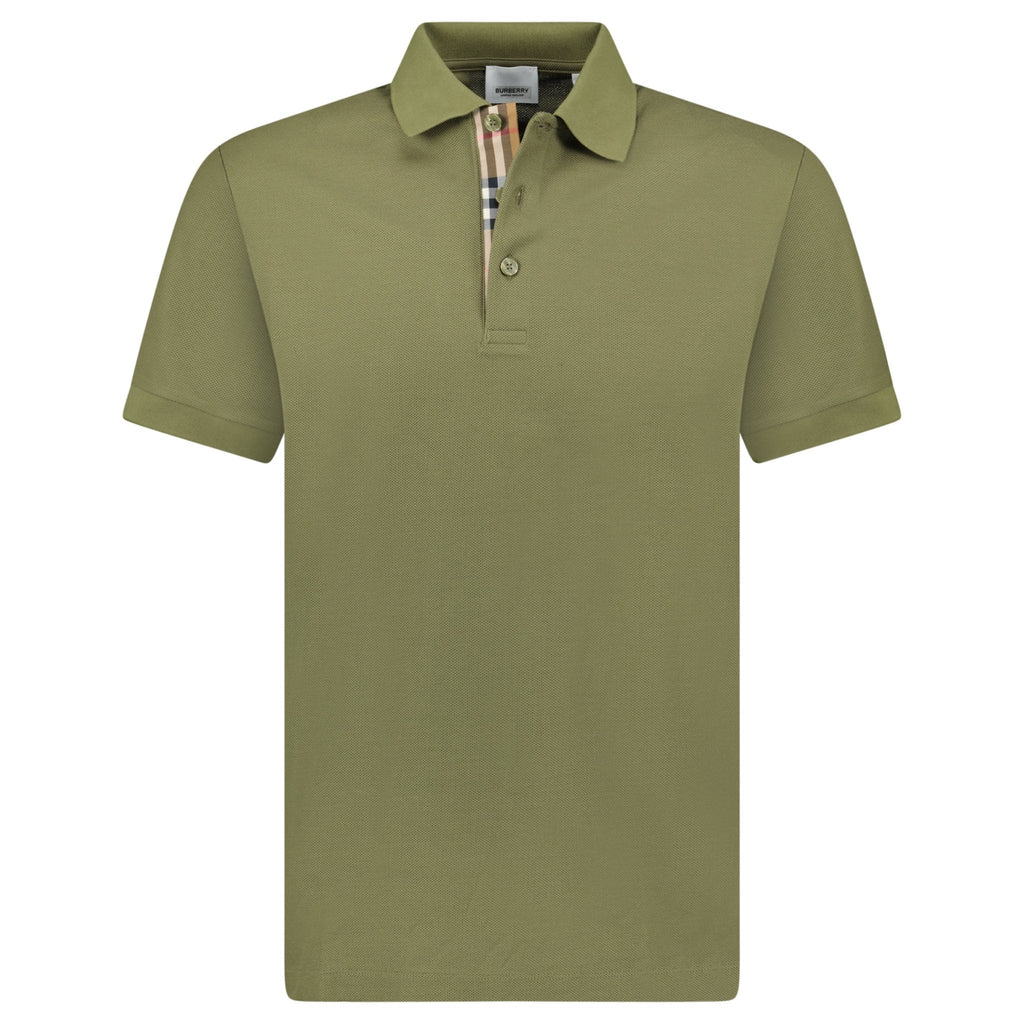 Burberry 'Hartford' Check Placket Polo Olive