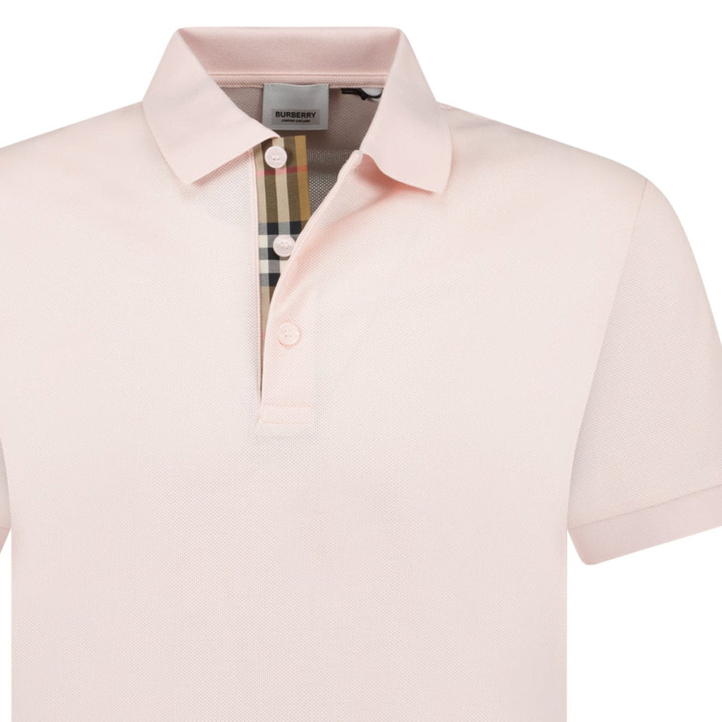 Burberry 'Hartford' Check Placket Polo Pink