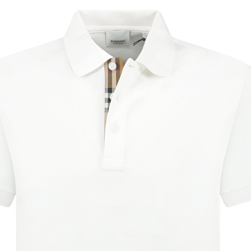 Burberry 'Hartford' Check Placket Polo White