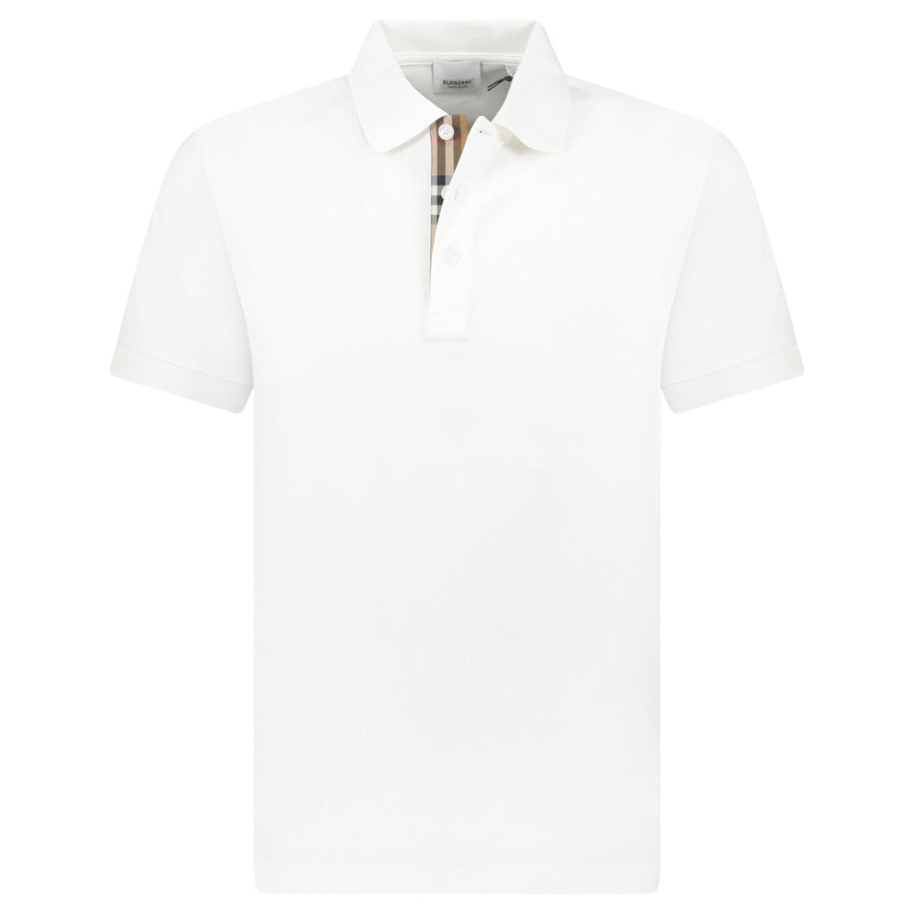 Burberry 'Hartford' Check Placket Polo White