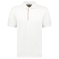 Burberry 'Hartford' Check Placket Zip Polo White