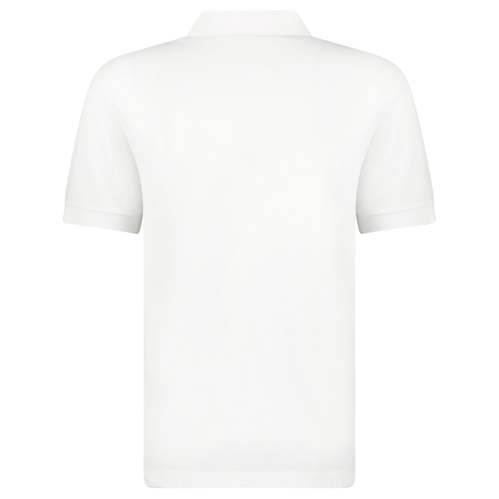 Burberry 'Hartford' Check Placket Zip Polo White