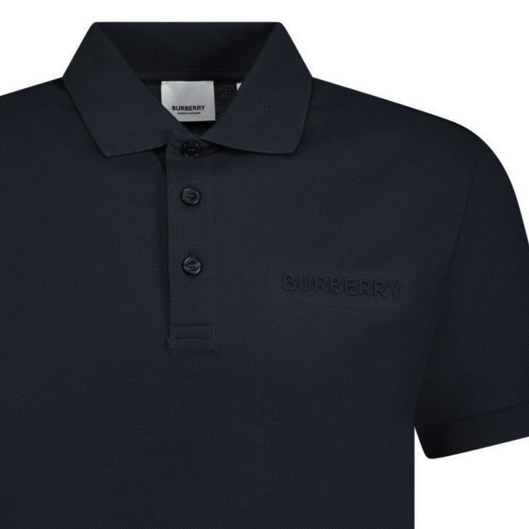 Burberry 'Hartford' Embossed Logo Polo Black