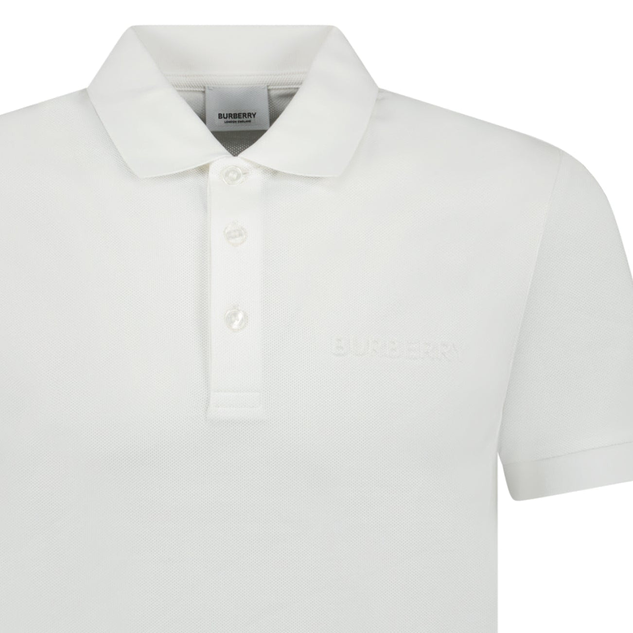 Burberry 'Hartford' Embossed Logo Polo White