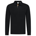 Burberry 'Hartford' Long Sleeved Check Placket Polo-Shirt Black