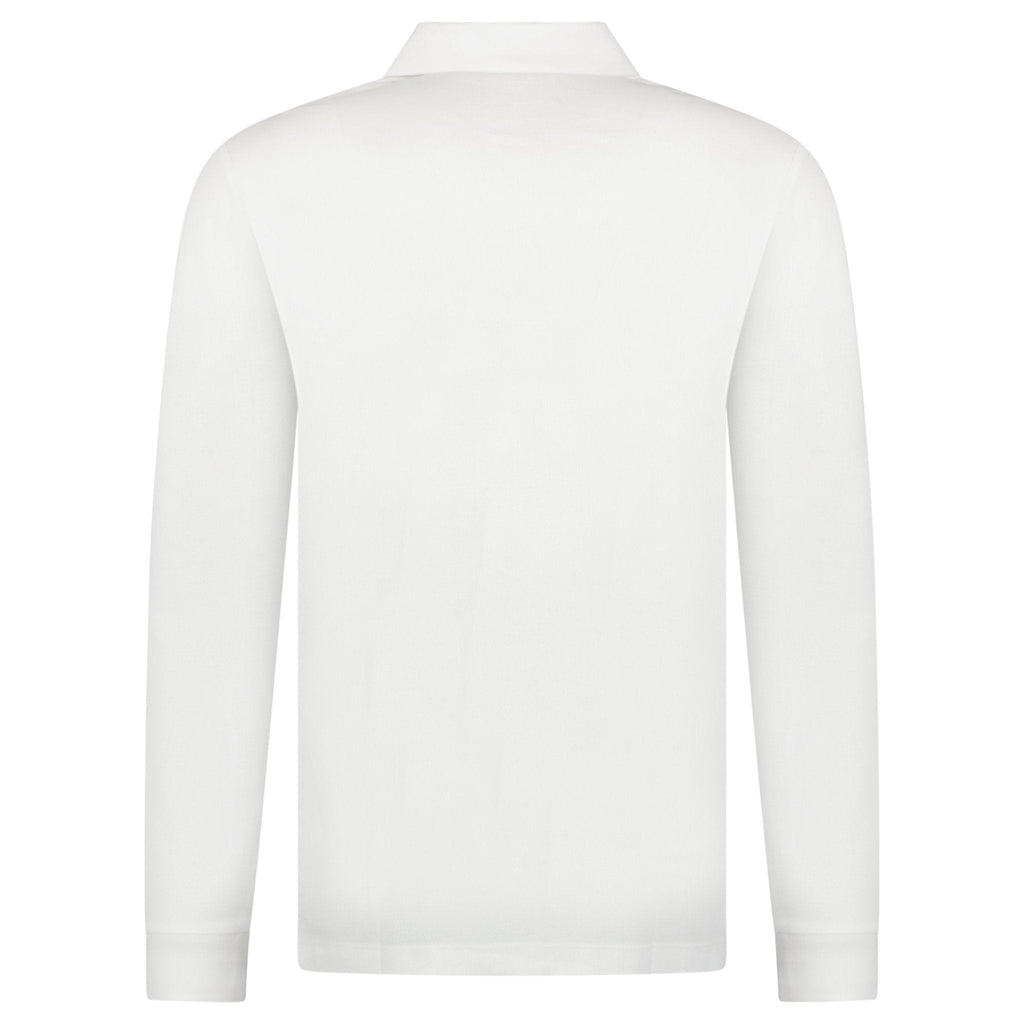 Burberry 'Hartford' Long Sleeved Check Placket Polo-Shirt White