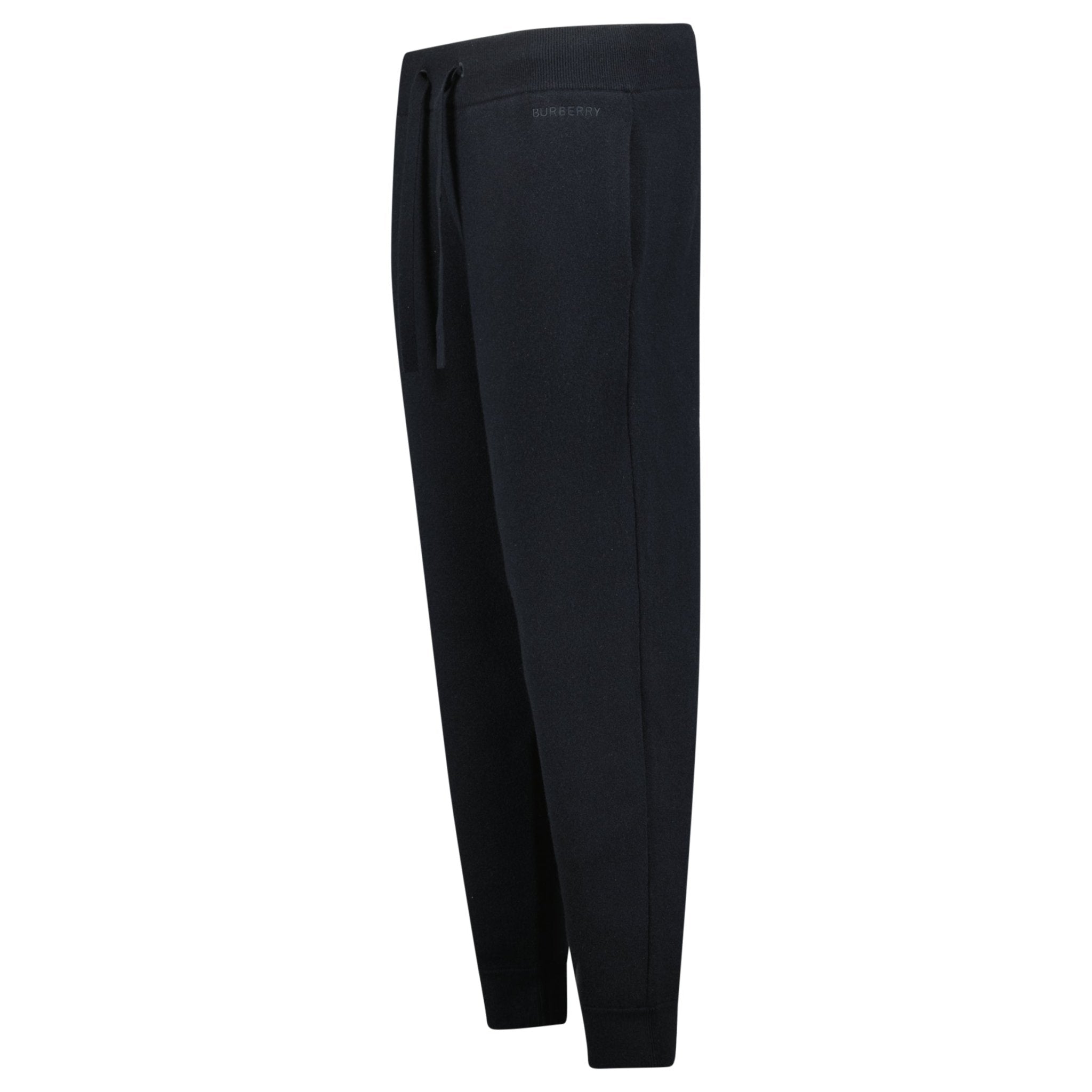 Burberry 'Hunton' Knitted Cuffed Cashmere Sweatpants Black