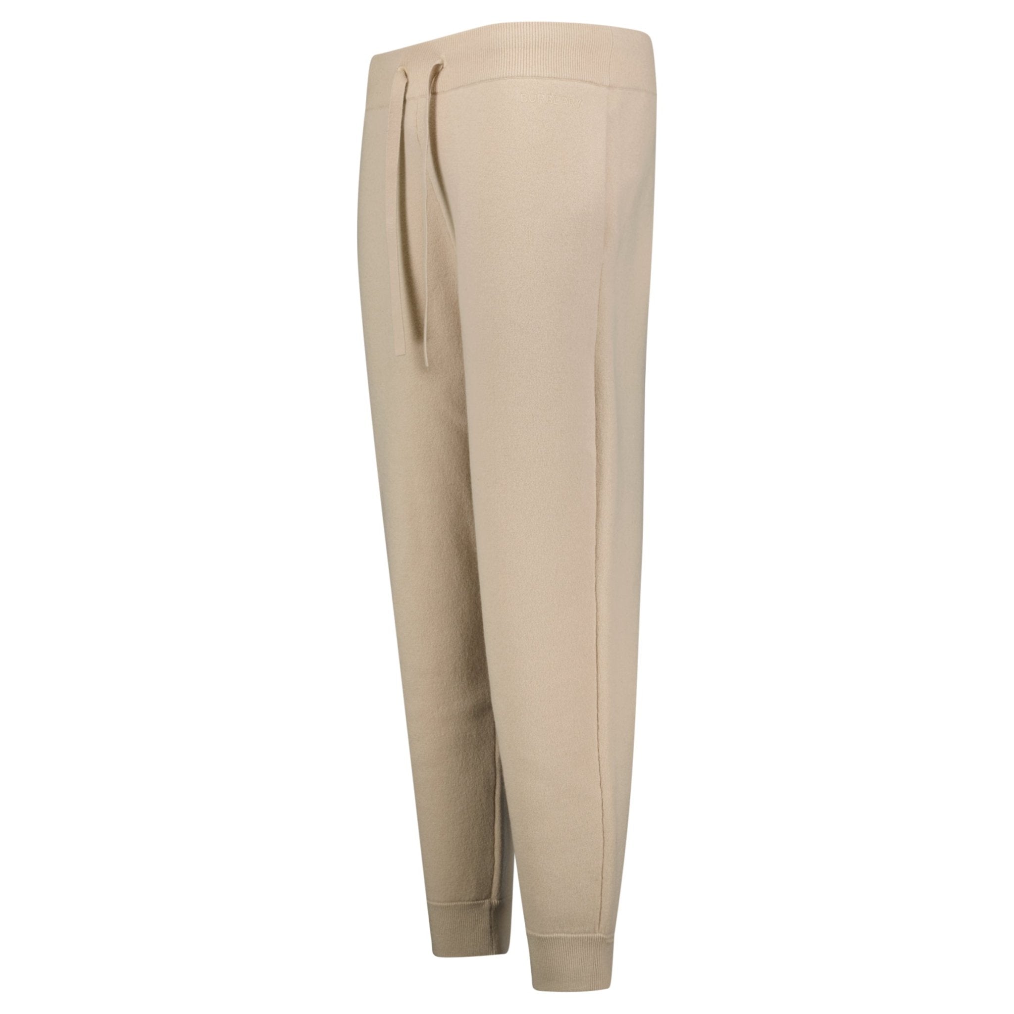 Burberry 'Hunton' Knitted Cuffed Cashmere Sweatpants Soft Fawn Beige