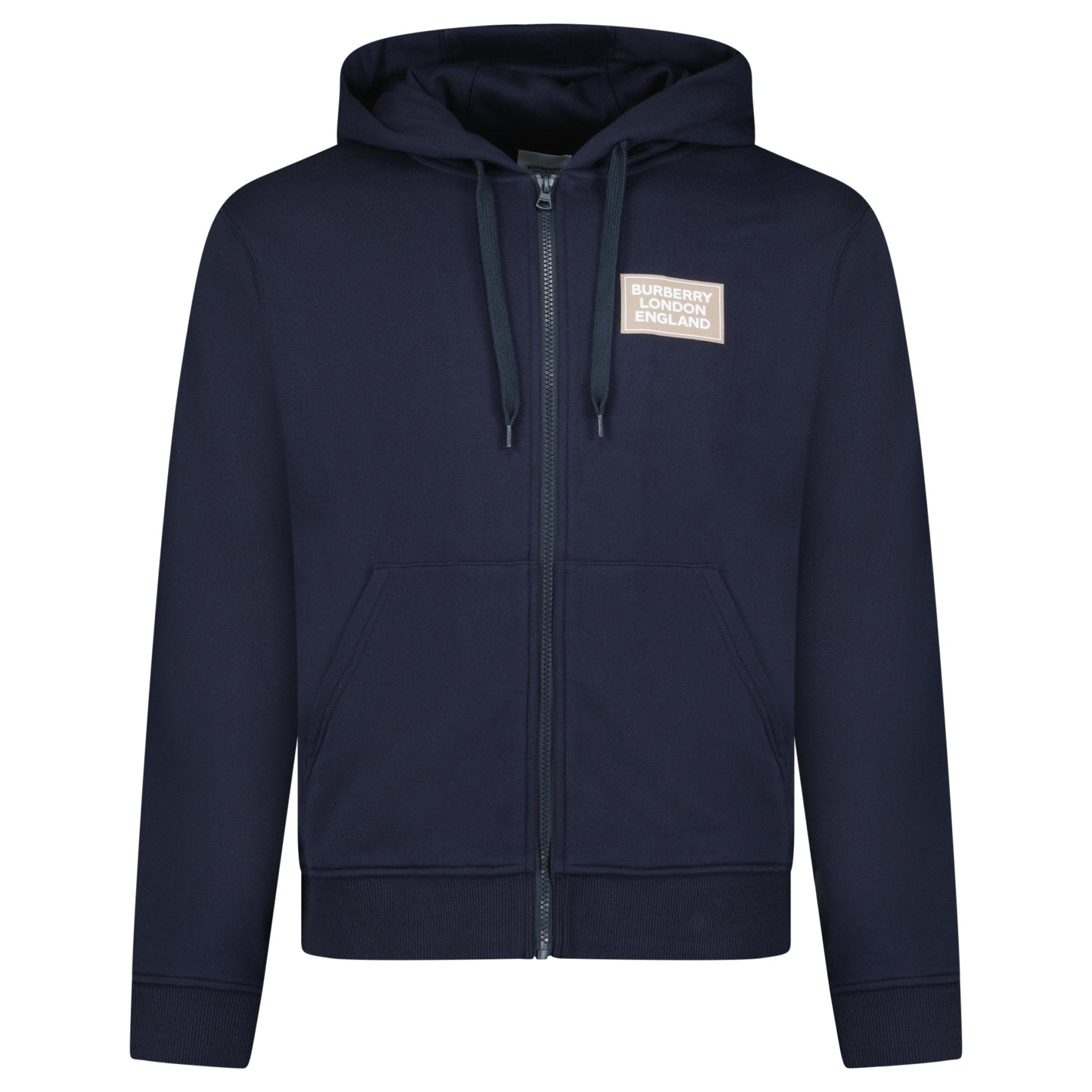 Burberry 'Keira' Logo Hoodie Zip Sweatshirt Navy