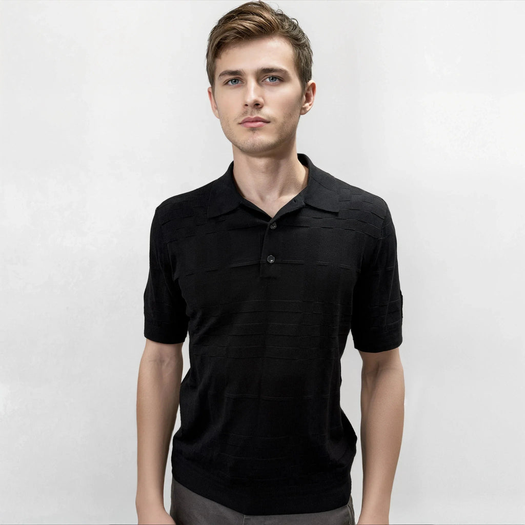 Burberry 'Kieran' Knit Polo-Shirt Black