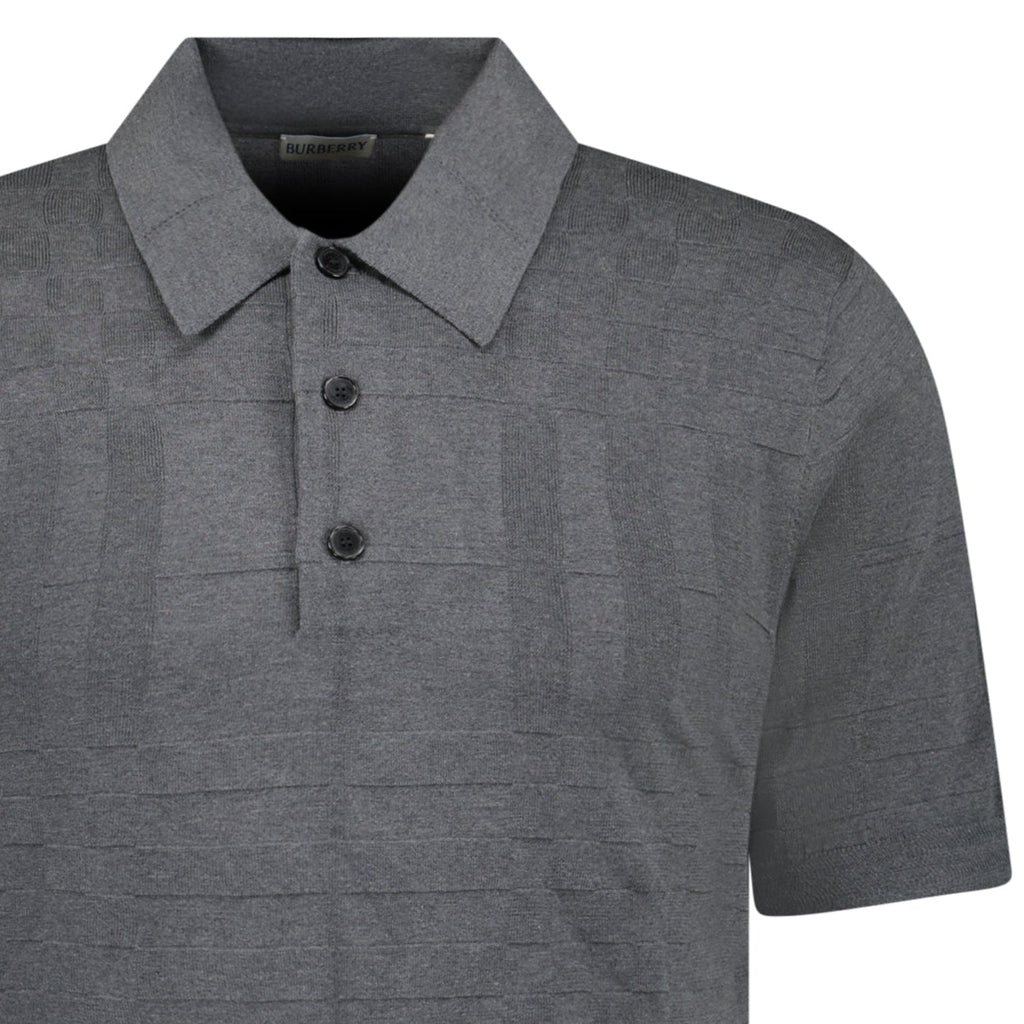 Burberry 'Kieran' Knit Polo-Shirt Grey