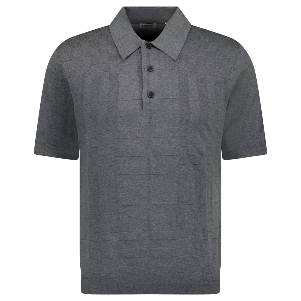 Burberry 'Kieran' Knit Polo-Shirt Grey
