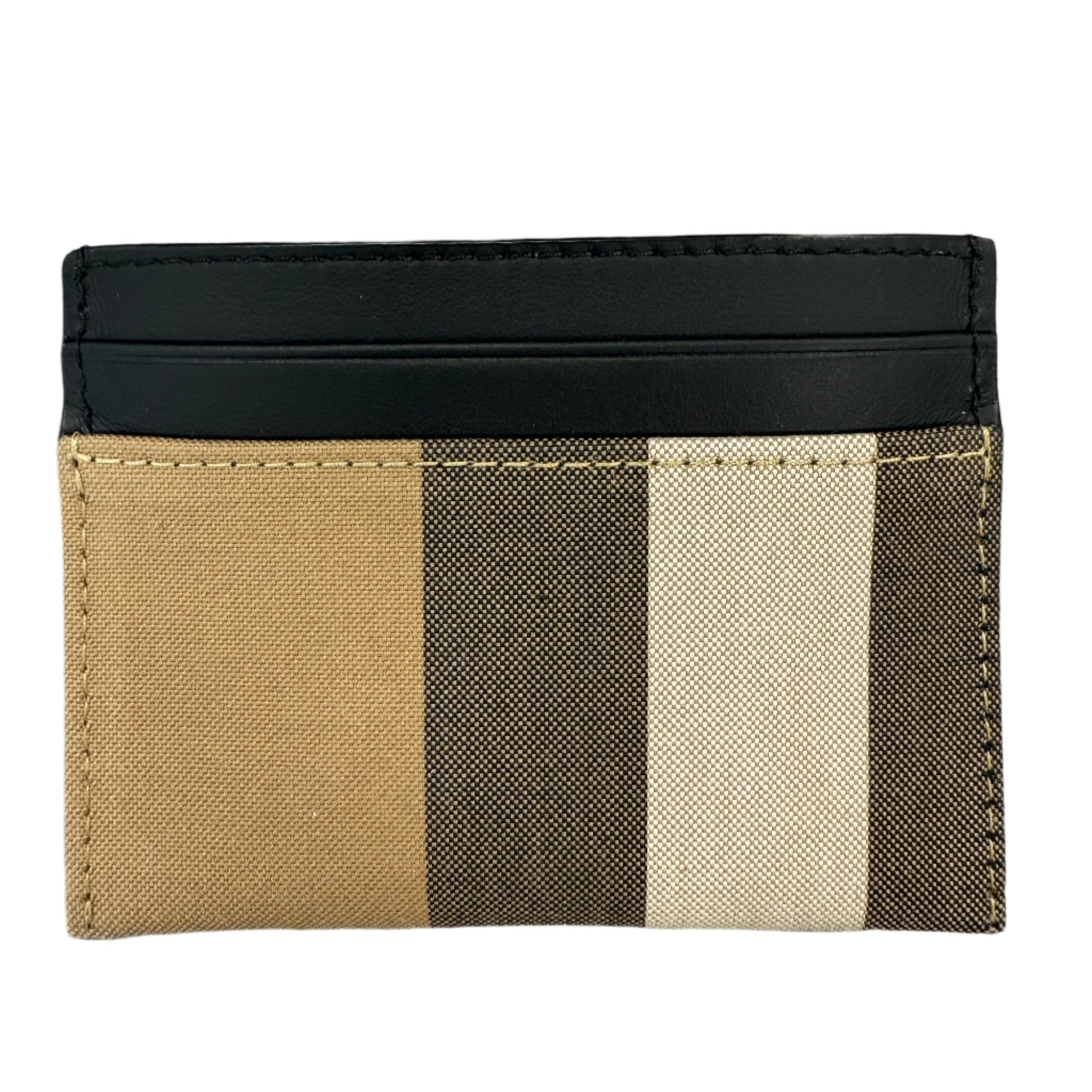 Burberry Leather & Canvas Classic Check Card Holder