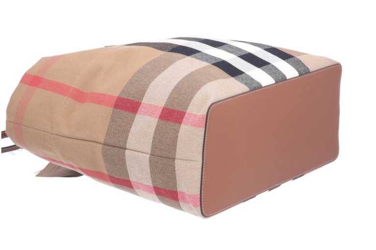 Burberry 'London' Canvas Tote Bag Taupe Brown