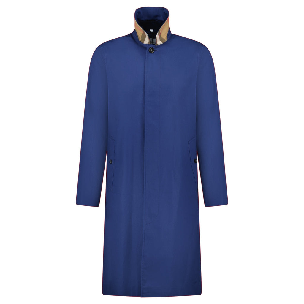 Burberry 'Pennan' Button Up Long Trench Jacket Navy