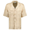 Burberry 'Prestonwood' Silk Button Up Check Shirt Beige